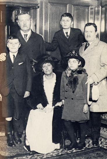 William Burns and family with Sir Arthur Conan Doyle